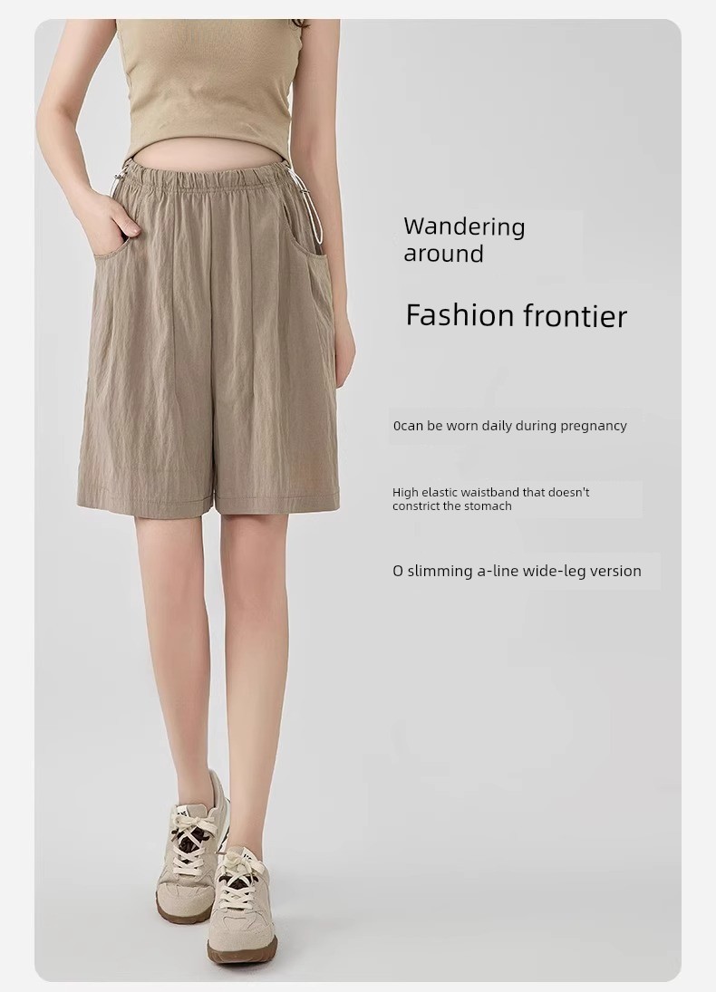 Jq Jingqi Maternity Pants Spring/Summer 2026 New Thin Style Yamamoto Pants Non-Tightening Shorts for Pregnant Women — 6