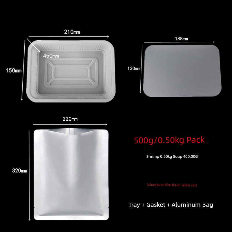 500G Rectangular Crayfish Fragrant Spicy Crab Disposable Vacuum Packing Box Raw Sea Fresh Food Tableware 0.50kg Pack