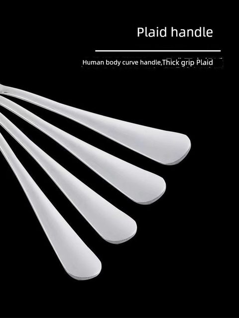 Extra thick stainless steel spoon for household long handle eating adult soup stirring main meal spoon children's soup spoon thick and smooth