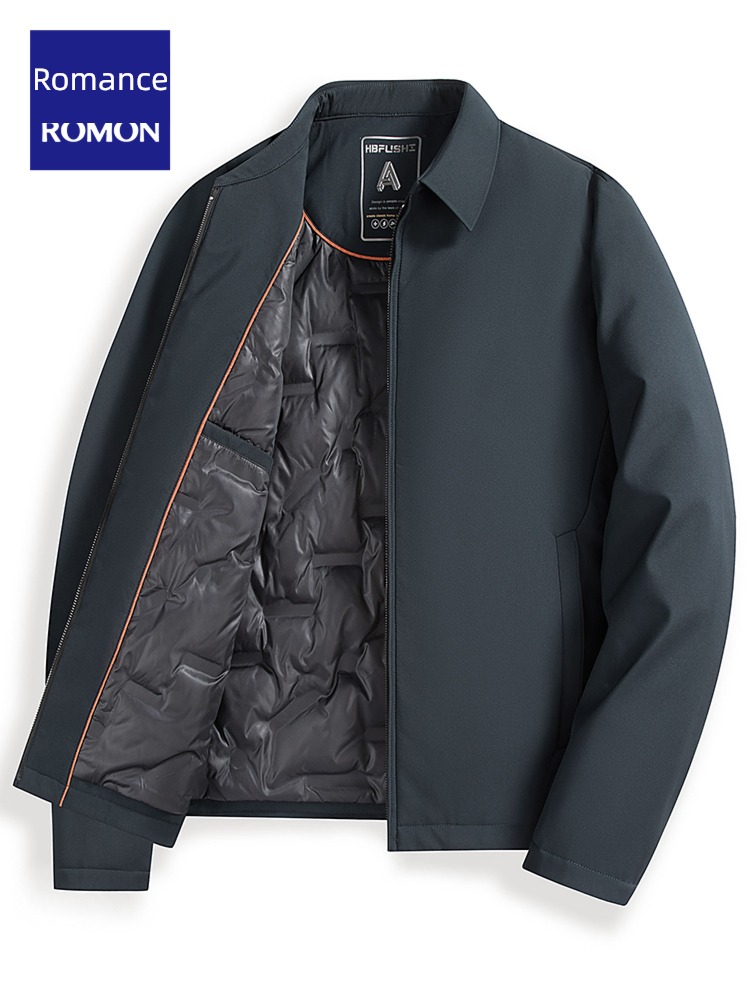 Romon have cash less than that is registered in the accounts Middle aged and elderly Lapel Dad Costume Down Jackets