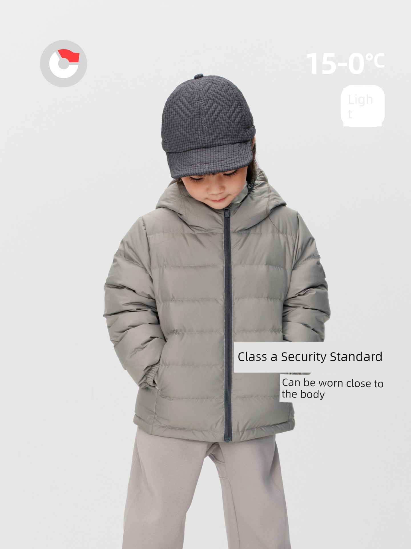 Nanny Goose Children's down Jacket Short Hooded Warm Coat for Older Kids Ultra-Light Soft Comfortable Thin Winter Jacket — 2