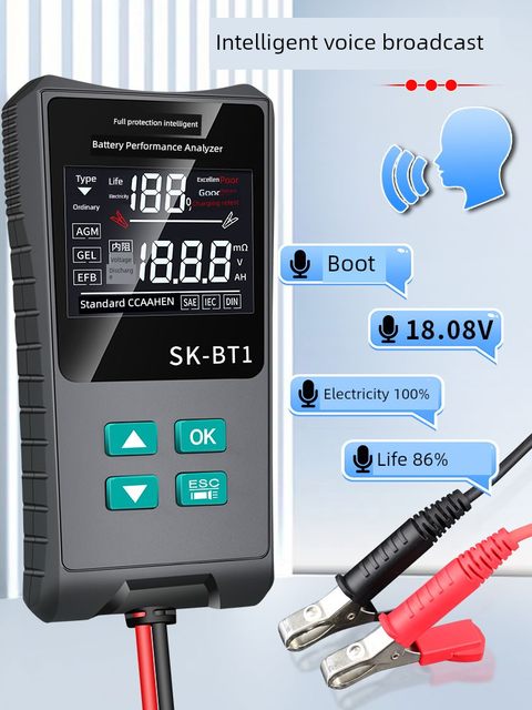 SNICO battery detector 12V/24V voice broadcasting remaining life internal resistance voltage
