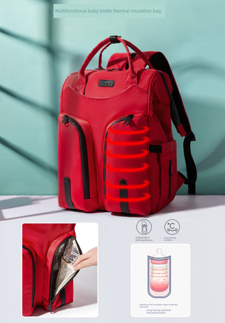 Fashionable Mommy Bag, Dual-Shoulder Backpack for Mother and Baby, with Separate Wet and Dry Compartments, Large Capacity, Lightweight and Multifunctional — 4