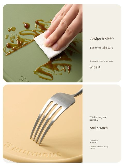 Mili Fengwu silicone small placemat waterproof and oilproof primary school student desk mat bowl plate heat insulation mat pet cat placemat