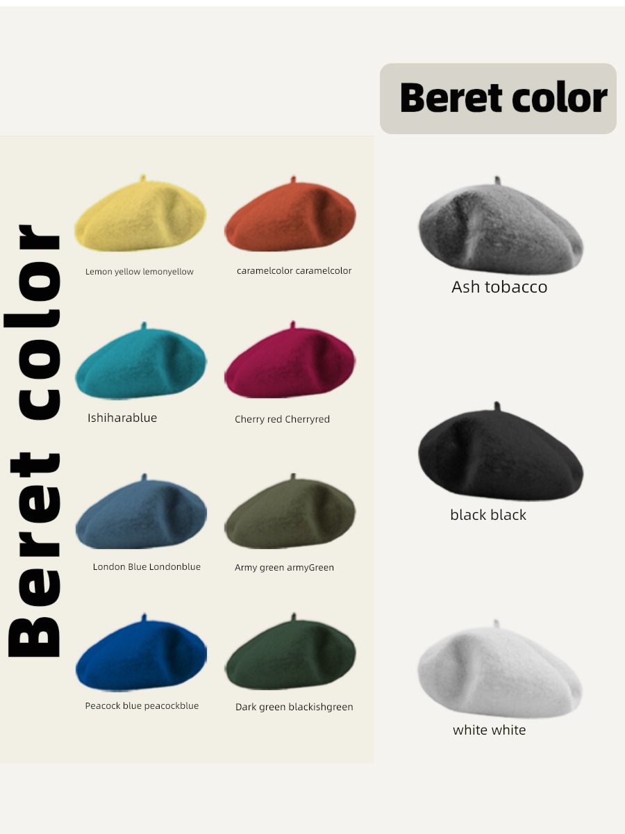 Plate type wool female Spring and Autumn Retro painter beret