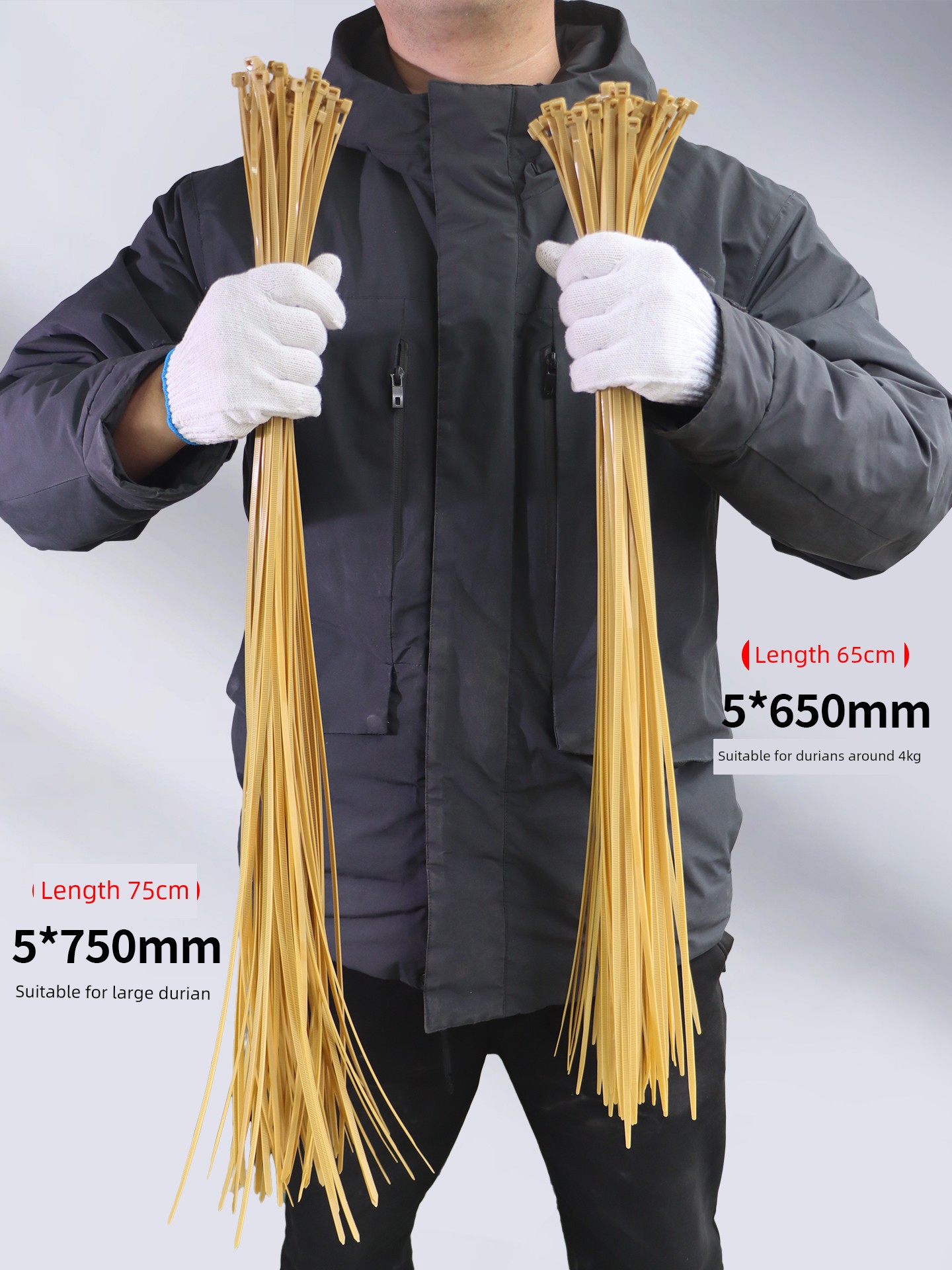 5 * 650mm Durian Ribbon Long Plastic Large Thickened Bundles Durian Ribbon Extra Long Nylon Long 65cm