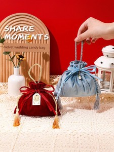 Wedding Velvet Wedding Candy Bag New Arrival Creative Wedding Candies Box Wedding Satchel Wedding Candy Bag Chinese Styl