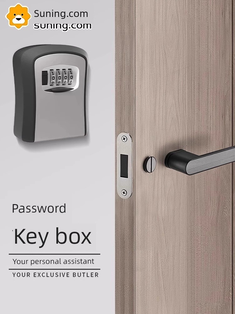 Decoration Code Lock Key Box, Cat-Eye Box, No-Drill Construction Site Household Door Lock Key Storage Box, Wall-Mounted 3759