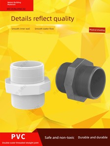 PVC Teeth Direct 20 25 32 40 50 63 Water Pipe Double Thread Straight-through Double-Headed Teeth Wire Pair 4 Points 6 Po