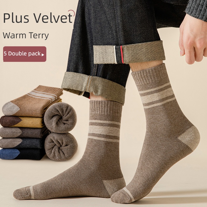 man thickening Plush Gao Bang pure cotton keep warm Socks