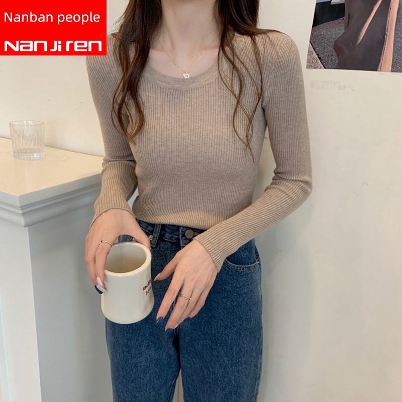 Inner lap knitting Low collar spring and autumn Thin money Tight fitting Undershirt