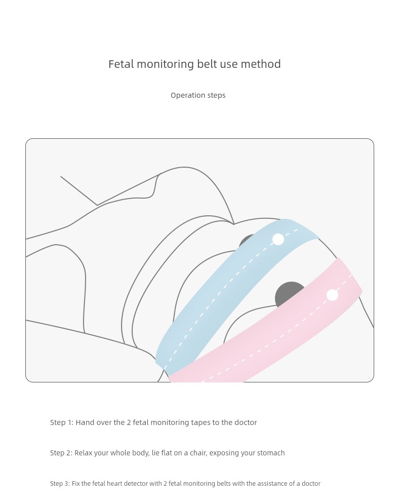 Hospital, Same Section Two Widened Fetal Heart Monitoring Belts for Prenatal Examination — 12