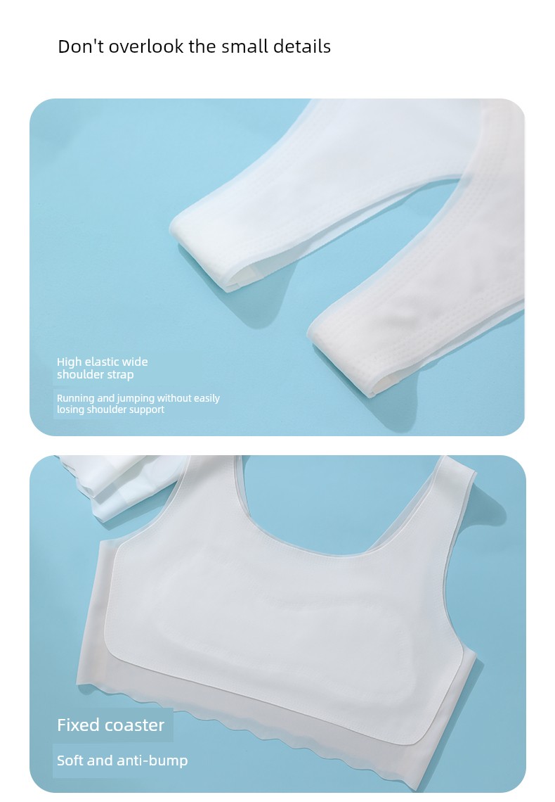 MiiOW Girl Puberty Stage 1 Intimates Primary School Students Summer Thin Section Traceless Young Adult Kids Ice Silk Vest — 15