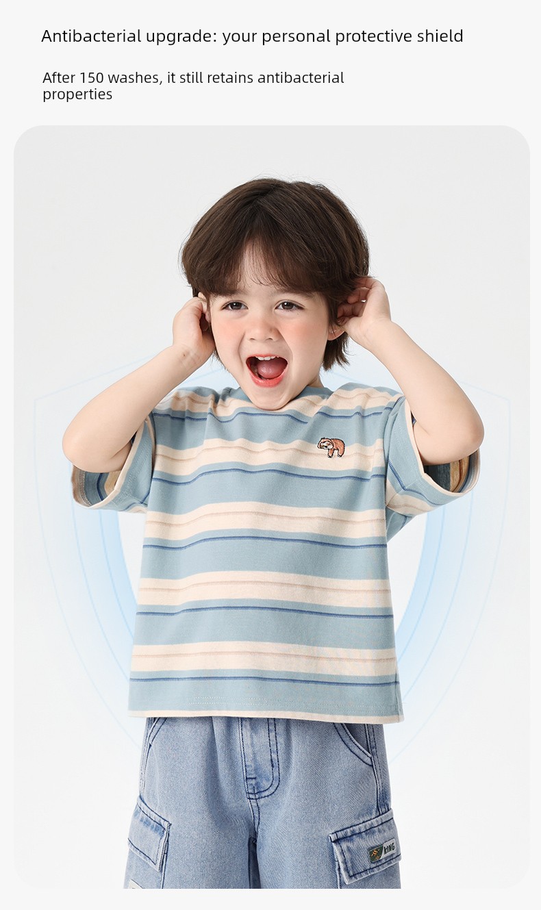 Boys' Pure Cotton Short-Sleeved T-Shirt Summer Thin Half-Sleeved 2026 New Style Children's Clothing Summer Stylish Top for Kids and Babies — 6