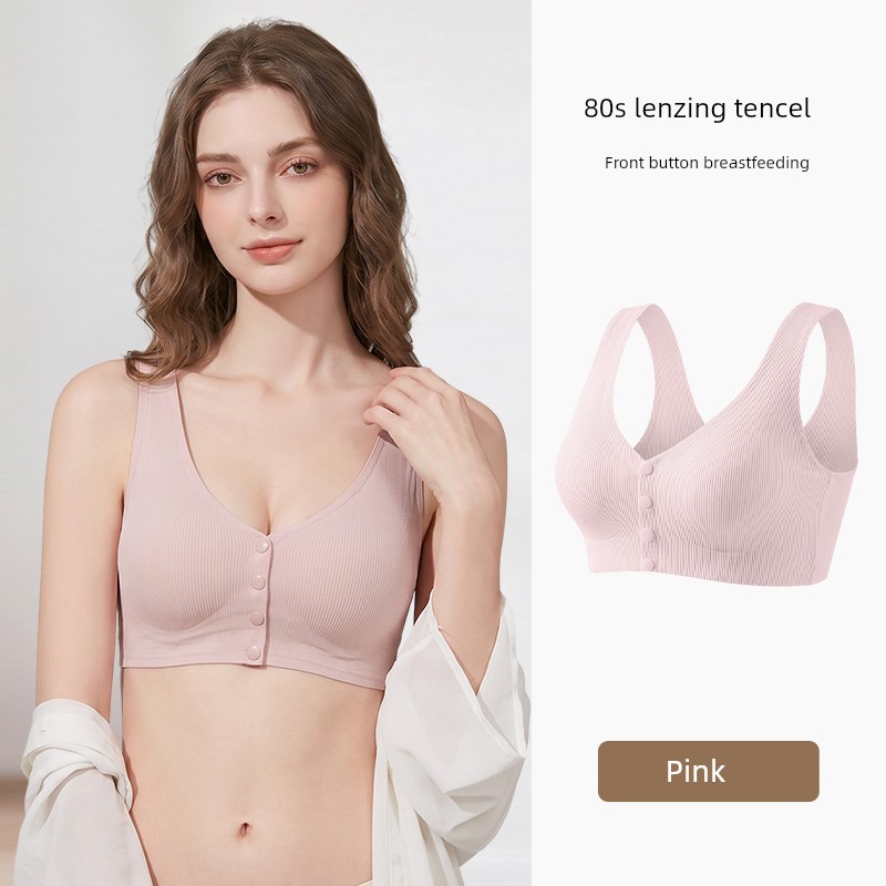 October's Popular Front-Button Maternity Nursing Bra, Anti-Sagging, Postpartum Breastfeeding-Specific Sleep Vest Bra — 7