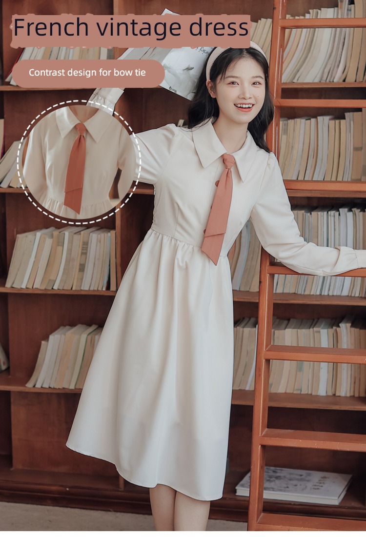 tender Academic atmosphere Autumn and winter new pattern Chinese bellflower Shirt skirt