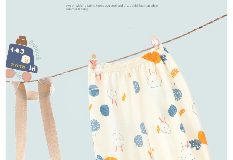 Baby Mosquito-Repellent Pants Summer Thin Pure Cotton Boys' Casual Long Pants Girls' Stylish Lantern Pants Breathable — 13