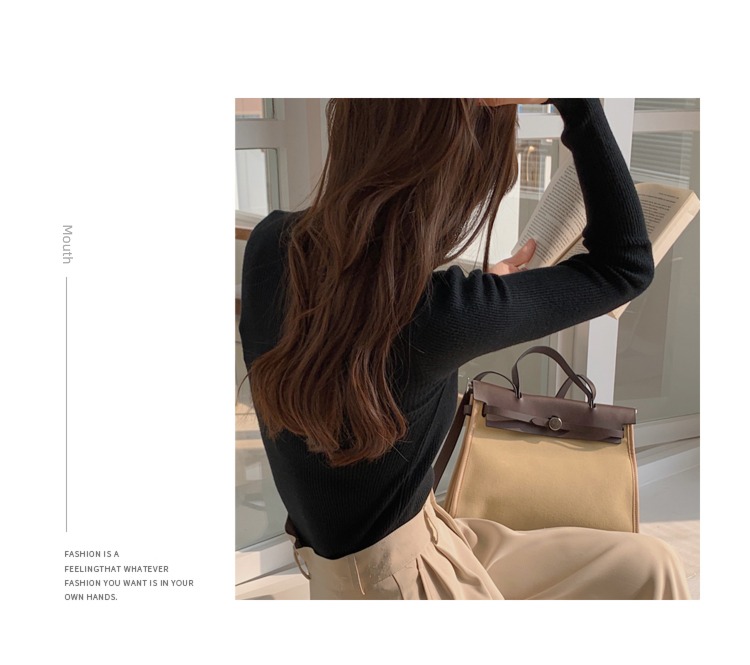 Inner lap Foreign style Self-cultivation black knitting Long sleeve Blazer
