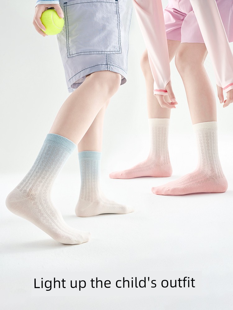 Boys' Socks, Spring and Autumn Thin Style, Youth and Children's Sports Mesh, Sweat-Absorbent, Breathable, Xinjiang Cotton, Medium and Large Children's — 3