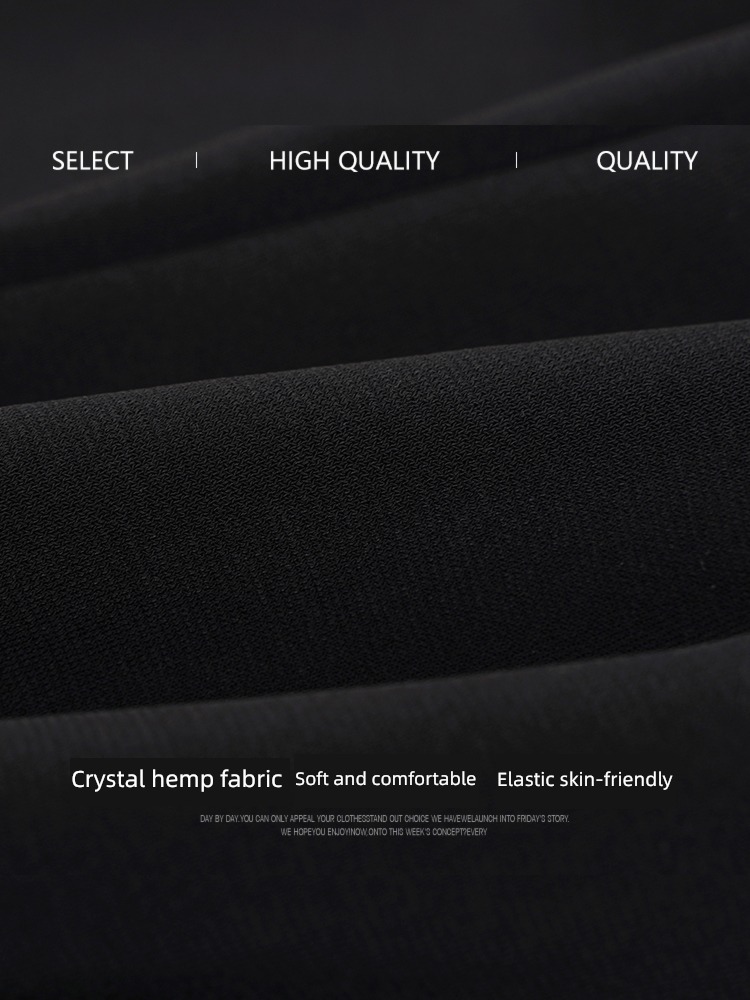 Shallow tone High waist Show thin elastic force Broad leg Long pants