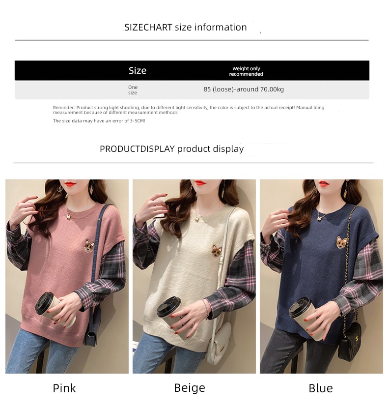 easy Wear out Round neck winter knitting ma'am sweater