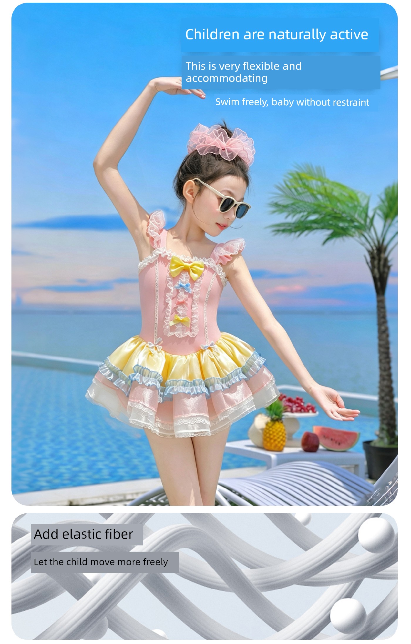 66 Princess Children's Clothing Girls' One-Piece Swimsuit 2026 New Model Children's Stunning Swimwear Sweet Girls' Swimwear — 8