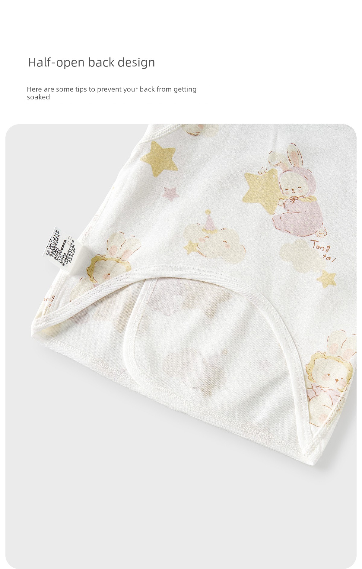 Tongtai Baby Half-Back Shirt, Spring and Autumn Pure Cotton Newborn Clothing, Monk-Style Outfit, Newborn Baby Belly-Protecting Top, Full-Month Outfit — 8
