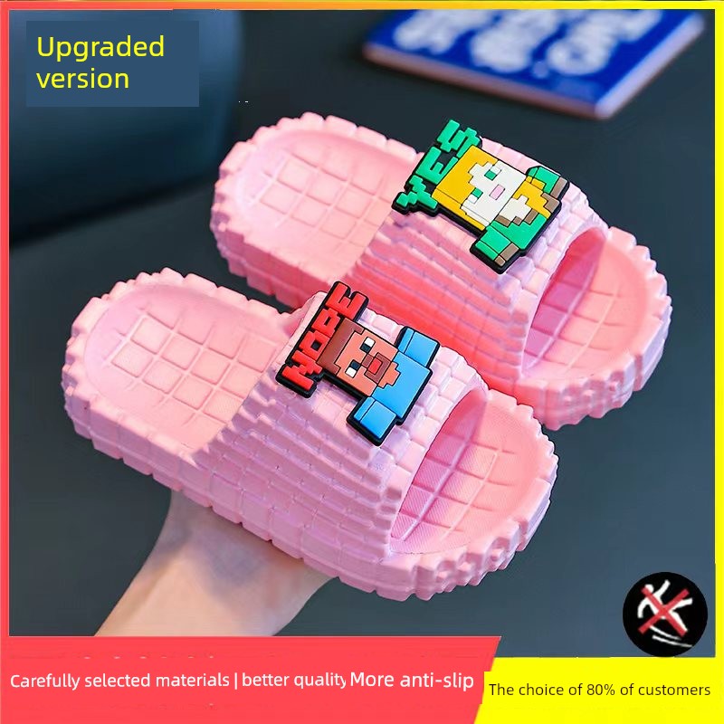 My World Eva Children's Slippers with Cute Pixel Design for Boys and Girls, Non-Slip Soft-Soled Home Slippers for Bathroom Use — 2