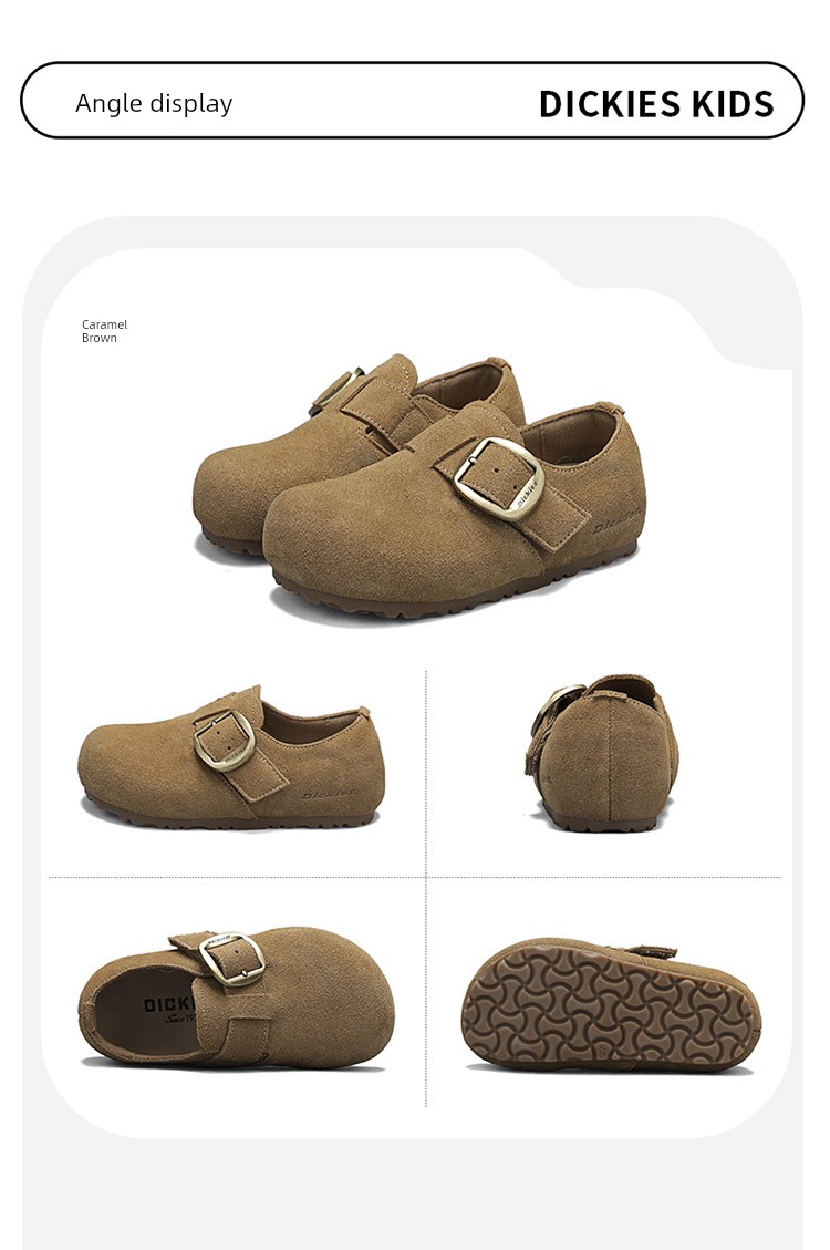 Dickies Parent-Child Birkenstock Shoes, New Autumn Suede Slip-On Soft-Soled Casual Shoes for Children and Older Kids — 23