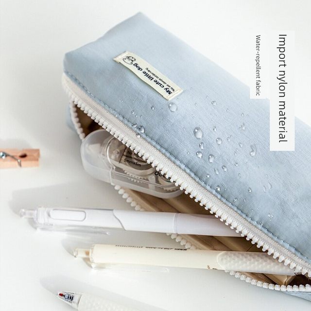 Nylon pencil bag large capacity high appearance ins style simple student stationery bag large open pencil hand storage bag