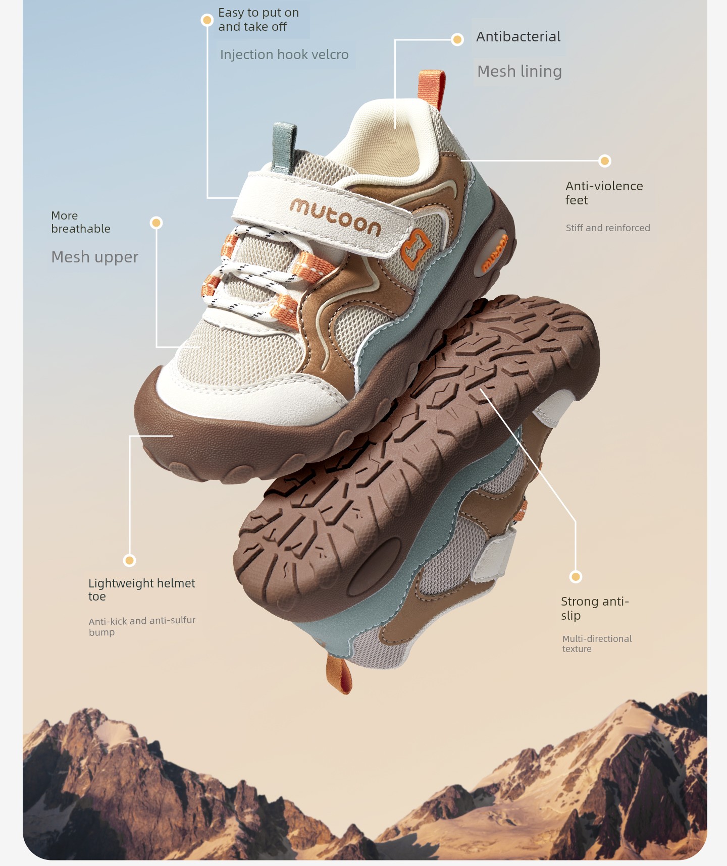 Children's Outdoor Hiking and Exploration Sneakers for Boys, 2026 Autumn New Lightweight Hiking Shoes for Girls — 34