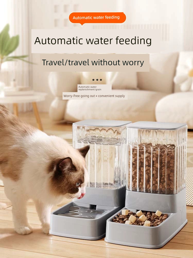 自動餵食器雙碗狗狗喂水器貓碗貓喝水飲水機貓咪用品