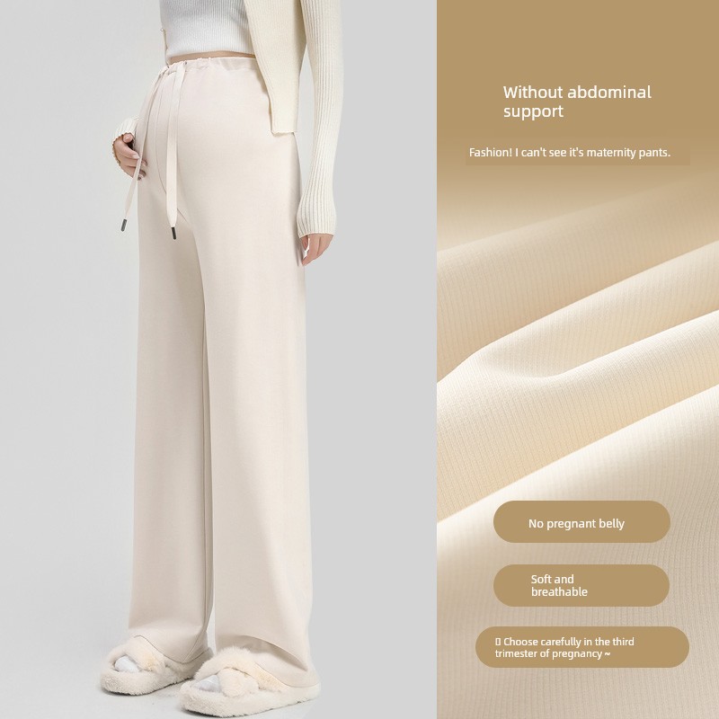Autumn and Winter Thickened Outer Wear Casual Straight-Leg Pregnant Women's Pants — 8