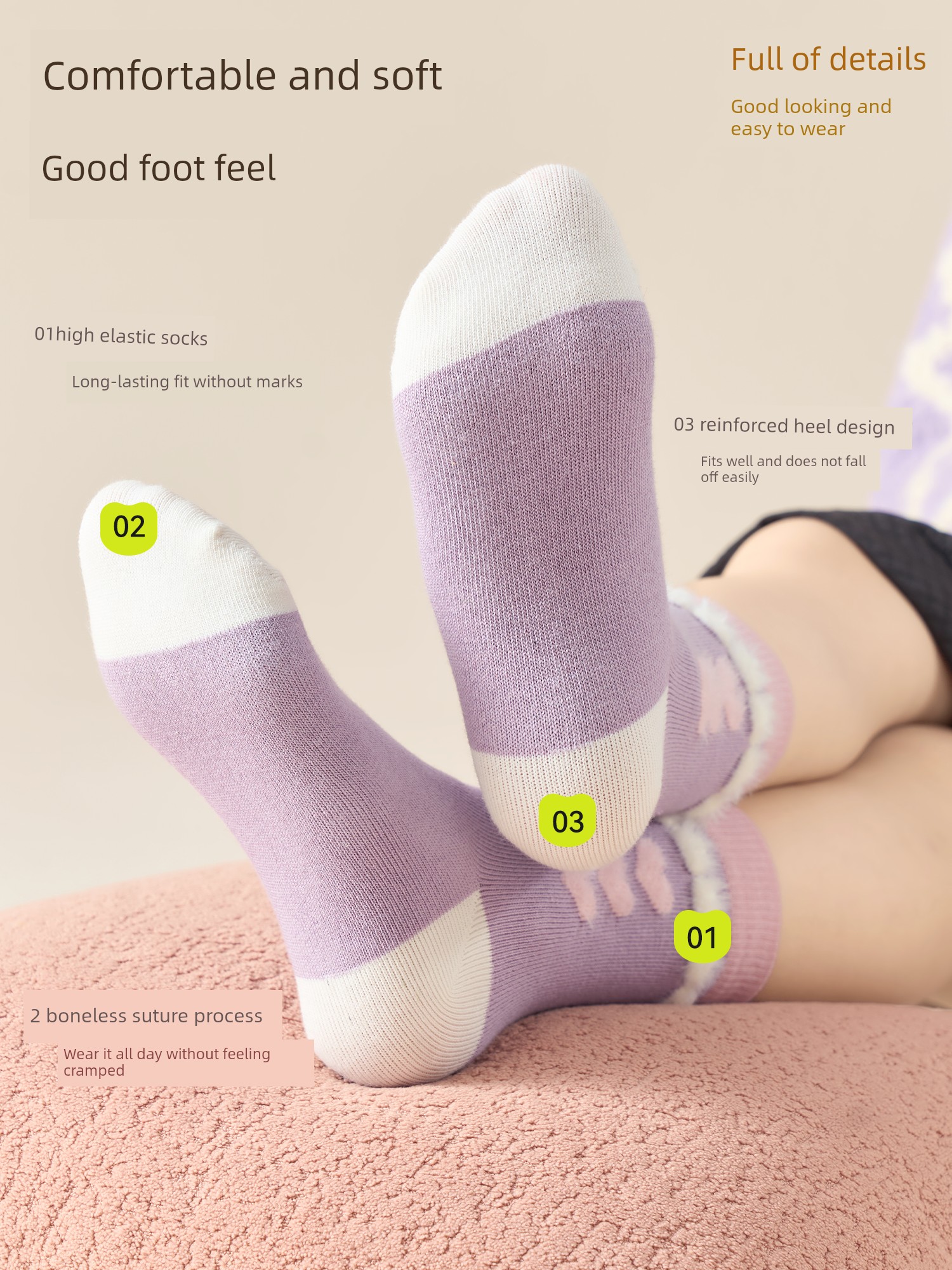 Children's Socks for Girls, Autumn Pure Cotton Socks for Girls, Baby High-Tube Cotton Socks for Autumn and Winter, Baby Autumn Socks — 3