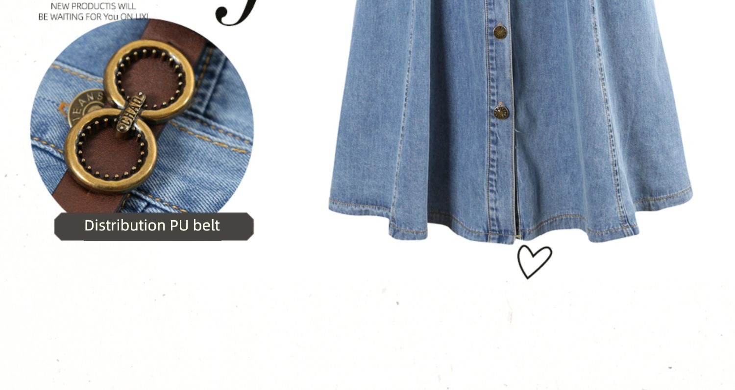 Lapel soft Wash denim Self-cultivation High waist literature