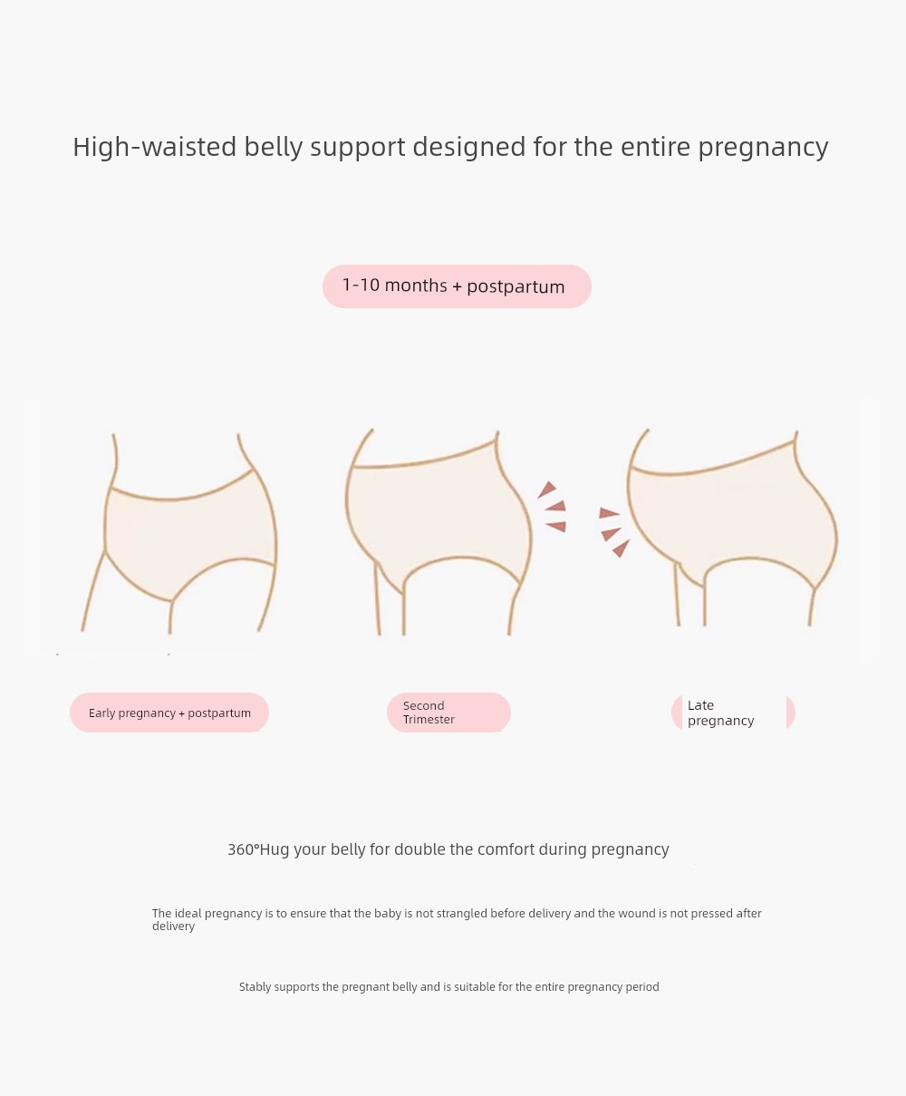 Seamless Maternity Underwear, High-Waisted, Belly-Supporting, Extra Large Size, 125kg Pairs, Specially Designed for Mid and Late Pregnancy — 4