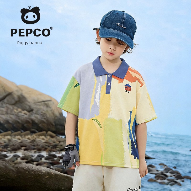 Piggy Banner Kidsren's Polo Shirt Boys' Cool Short-Sleeved T-Shirt 2026 New Style Boys' Lapel Quick-Drying Top W — 7