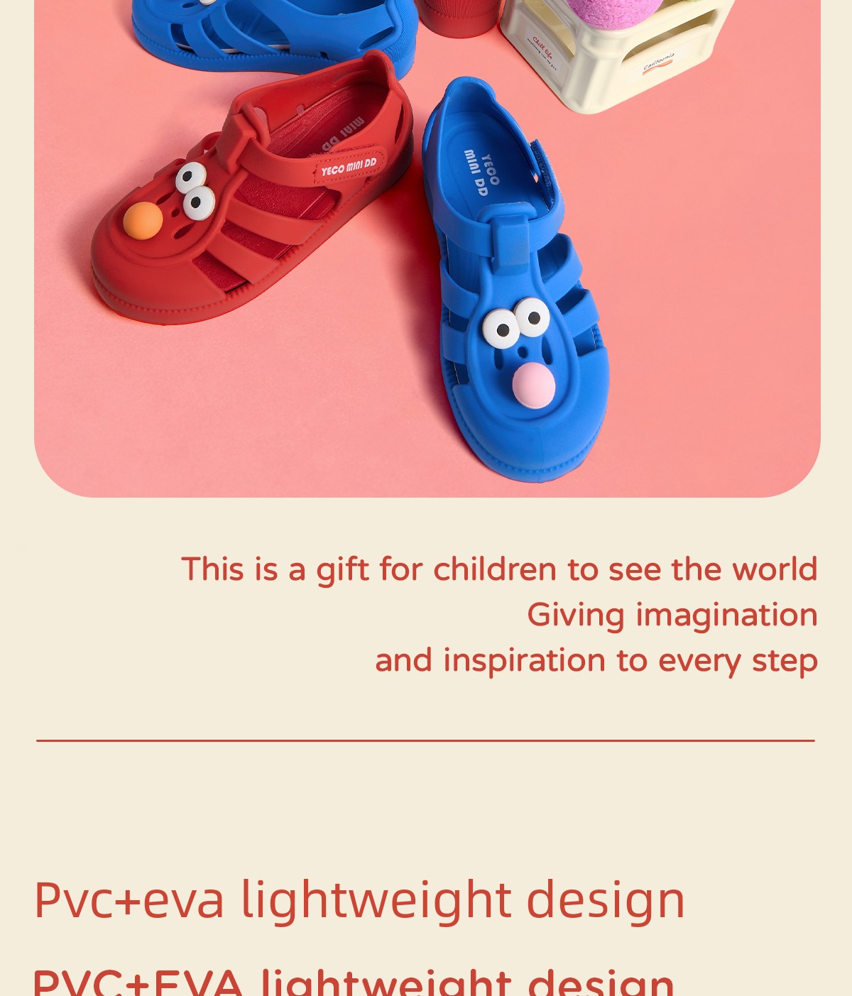 Yecominidd Kidsren's Sandals Summer New Kidsren's Shoes Girls' Toe-Toe Roman Shoes Boys' Wading Jelly Shoes — 6