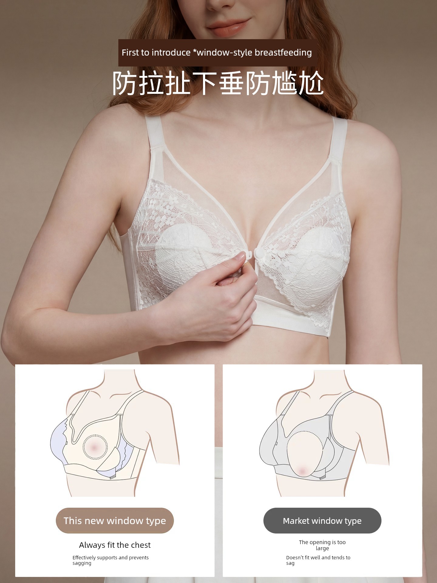 Breastfeeding Bra, Summer Thin Style, Special Anti-Sagging Front-Opening Bra for Postpartum Breastfeeding, Ultra-Thin Breathable Maternity Bra — 2