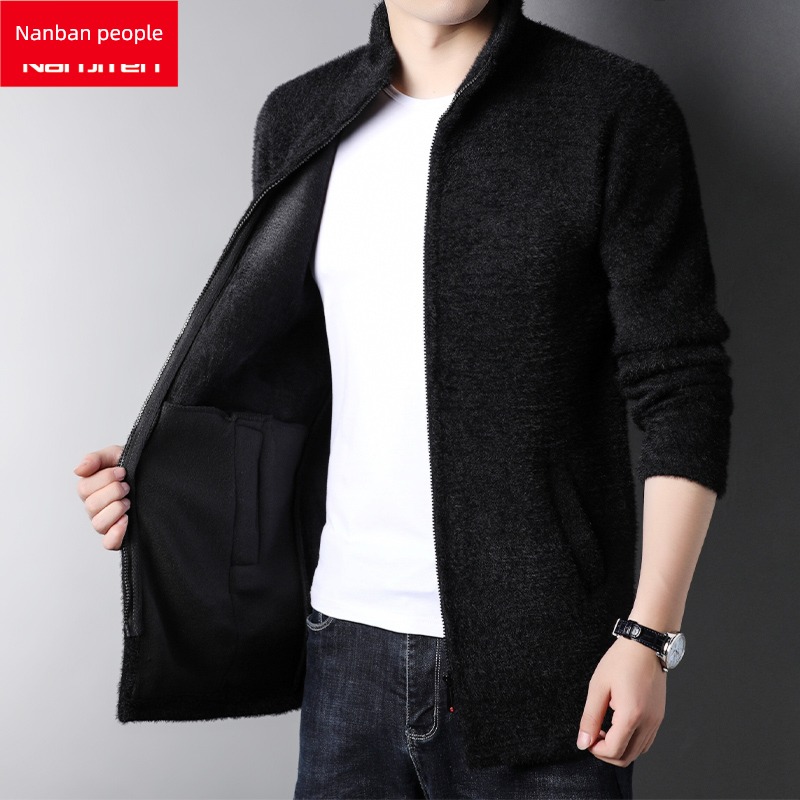 NGGGN Medium and long term Imitation mink hair stand collar man Sweater
