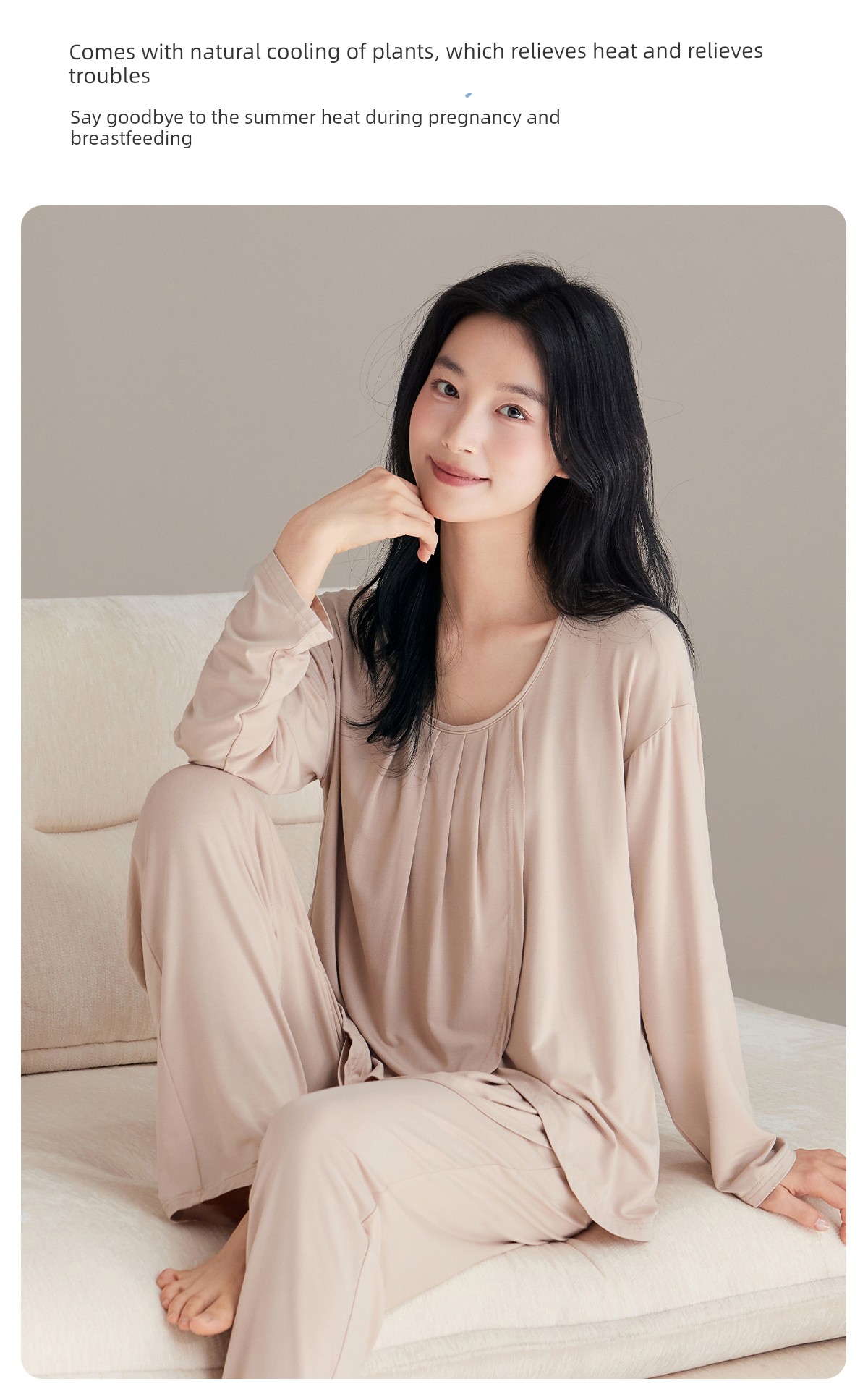 Jq Jingqi Postpartum Clothing Pure Cotton Sweat-Absorbent Postpartum Nursing Pajamas for Pregnant Women Breastfeeding and Maternity Home Wear Autumn Season — 9