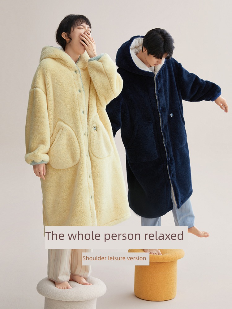 lovers man Hooded female Flannel new pattern Red bean