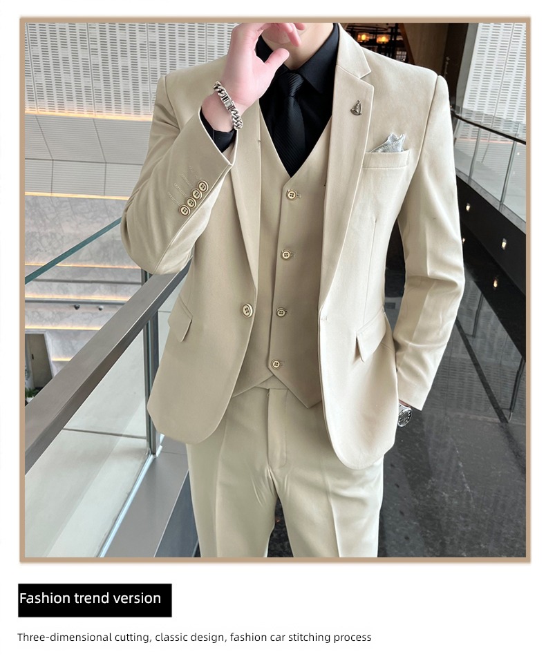 Korean version Self-cultivation groom groomsman leisure time man 's suit suit