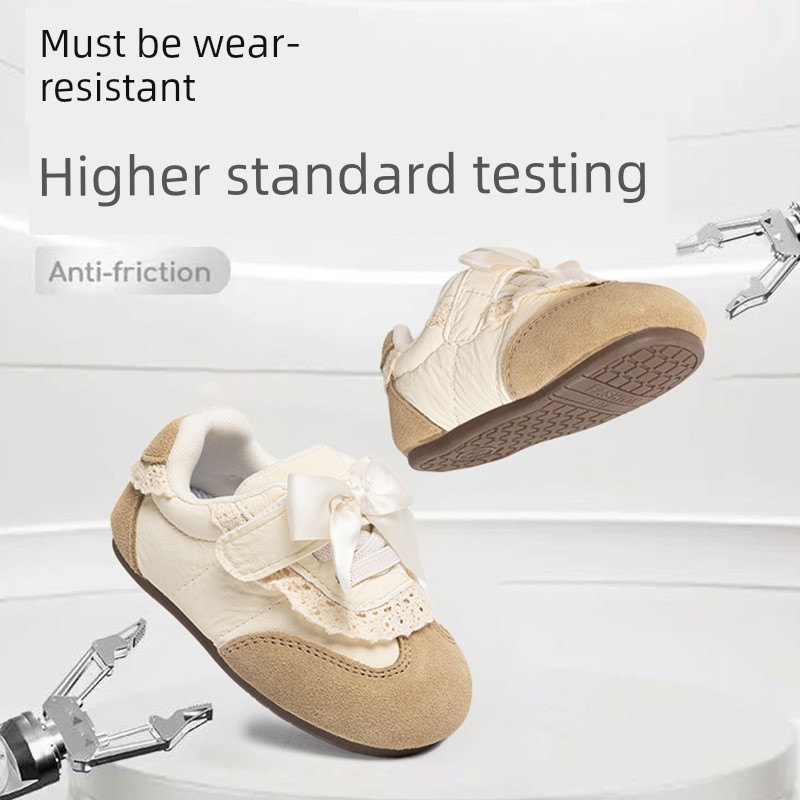 Harden Bear Baby Girl Princess Shoes Spring Soft-Soled Baby Toddler Shoes 2026 New Girls' Bow-Knot Single Shoes — 4