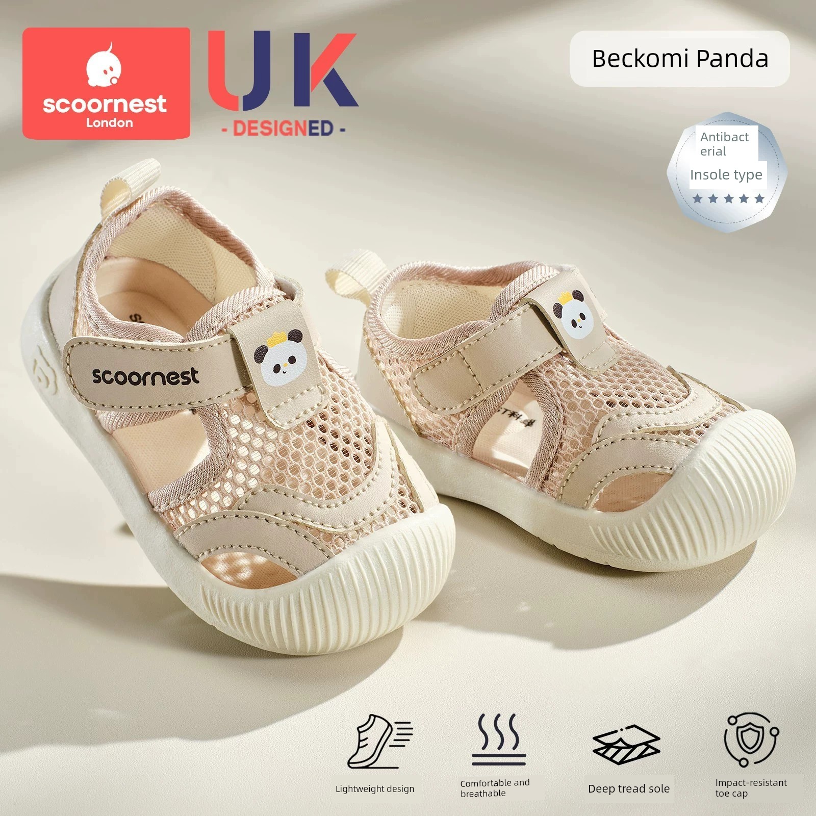 Kechao Kidsren's Baby Toddler Shoes Spring and Summer Functional Shoes for Boys and Girls with Soft Soles Indoor Baby Breathable Mesh Anti-Slip Shoes — 1