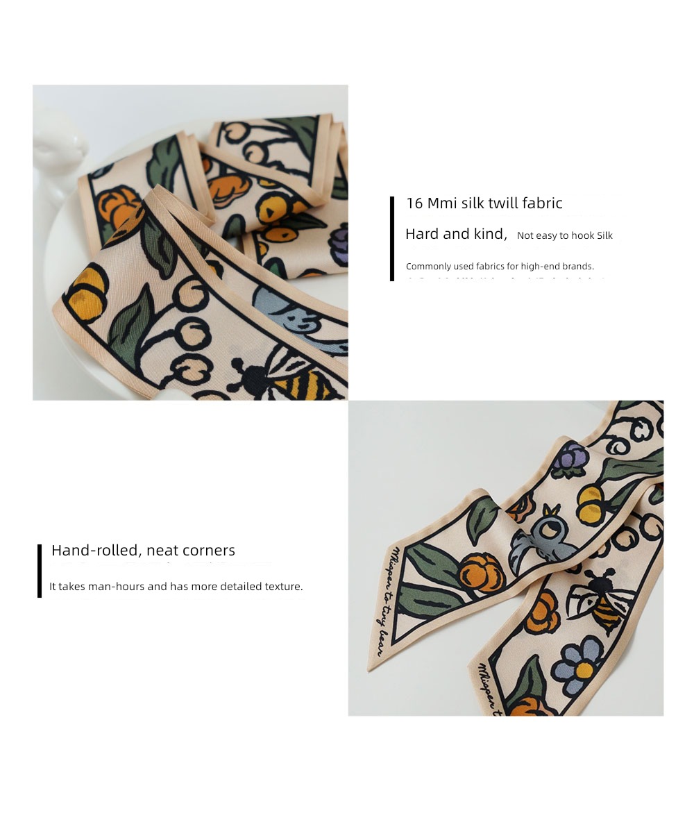 Honey state twill original Binding bag Milk tea color Hair band