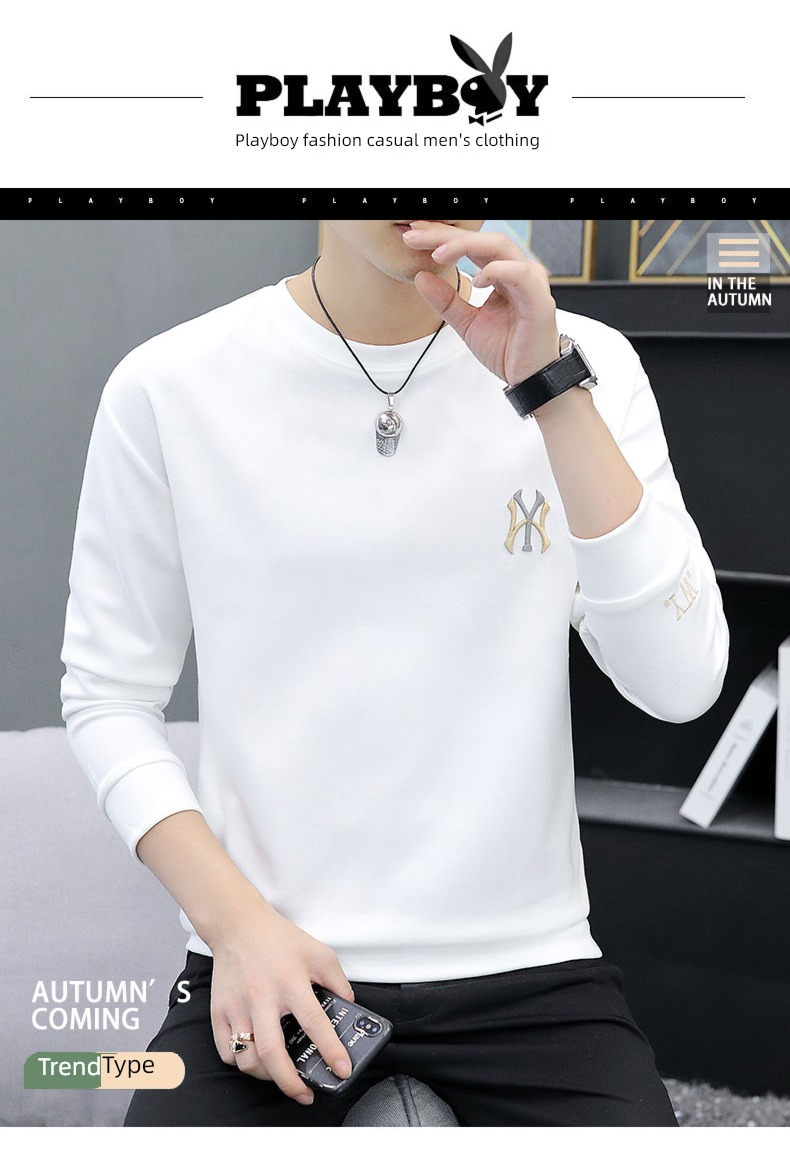 dandy autumn leisure time white Round neck Sweater