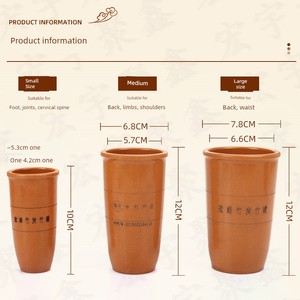Beeswax Fire Cupping Jar, Single-Use Household Beeswax Bamboo Charcoal Cupping Jar, Large, Medium, and Small Sizes, Prof