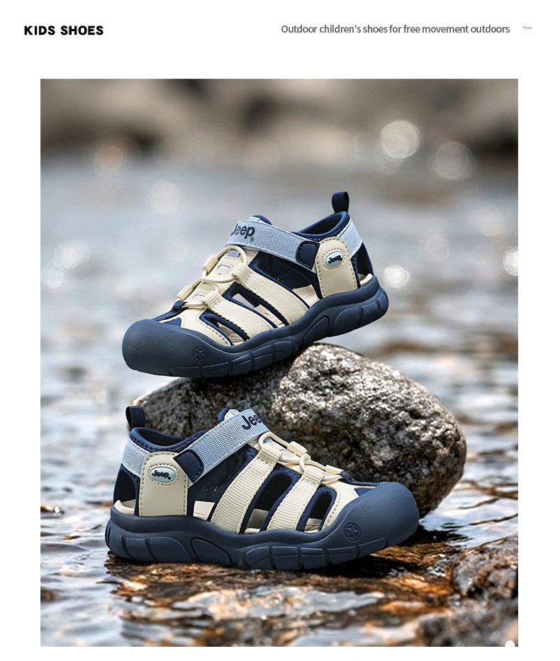 Jeep Boys' Sandals Closed-Toe Water Shoes Summer 2026 New Non-Slip Outdoor Beach Shoes Water-Resistant Children's Shoes — 21