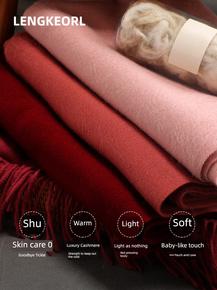 Link two-sided female winter Shawl Versatile scarf